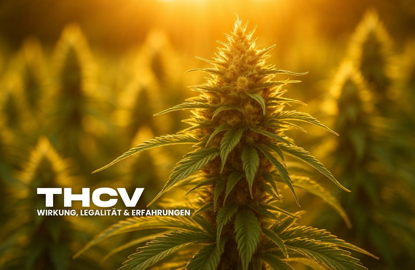 Cannabispflanze mit THCV-Chemiestruktur – Darstellung der THCV Wirkung und Inhaltsstoffe