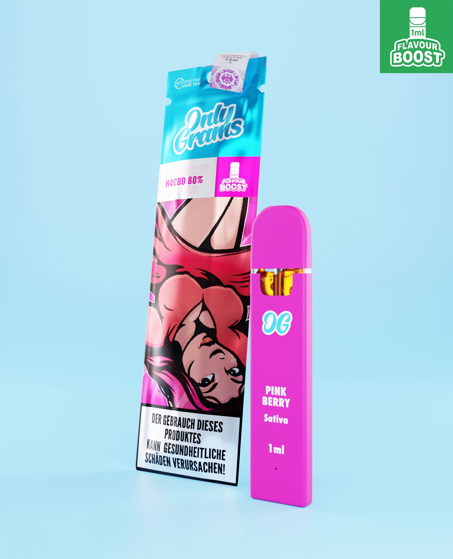 H4CBD Vape Disposable | Pink Berry (Sativa) | Flavor boost